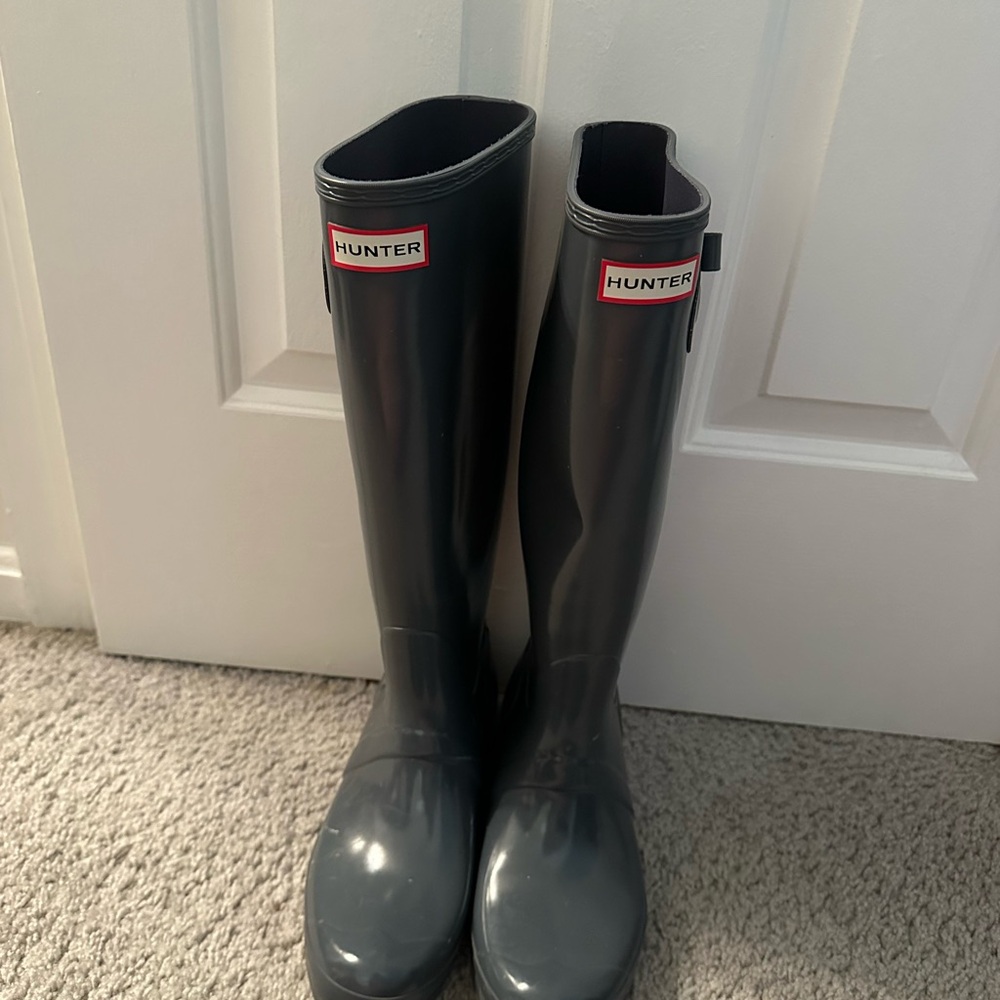 Women’s Hunter Glossy Grey Original Tall RainBoots